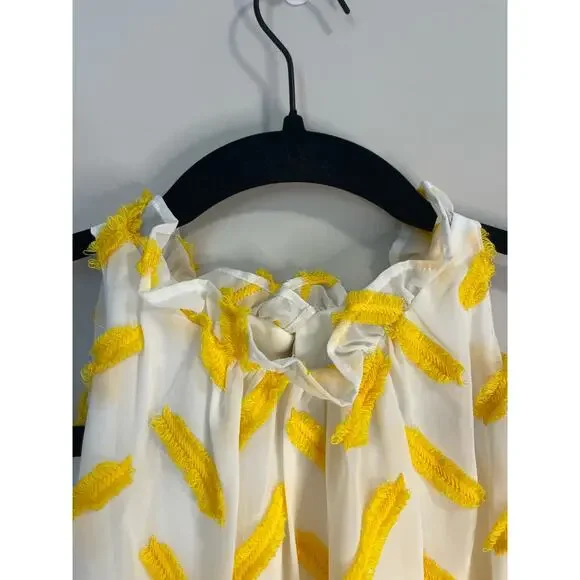 Ali & Jay Agua Caliente Dress in Sunshine in Yellow with Ruffled Neck Line sz. S - Picture 6 of 7
